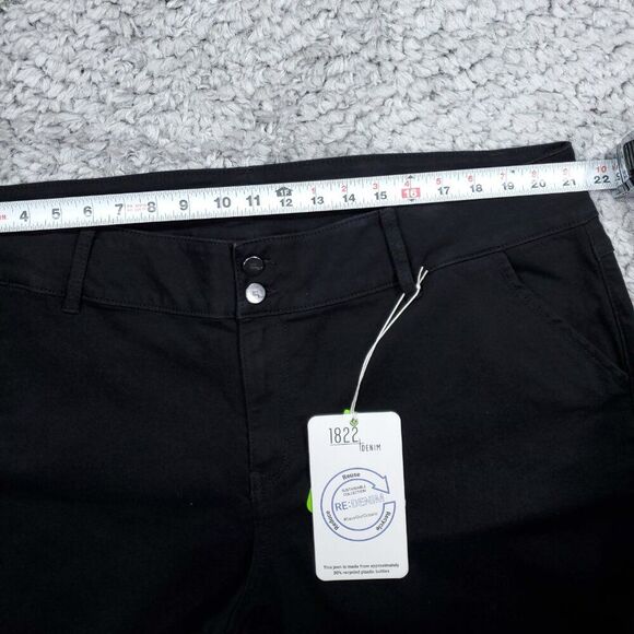 1822 Denim Crop Skinny Jeans Stretch Black Women's Plus Size 24W Re:Denim - Picture 7 of 10